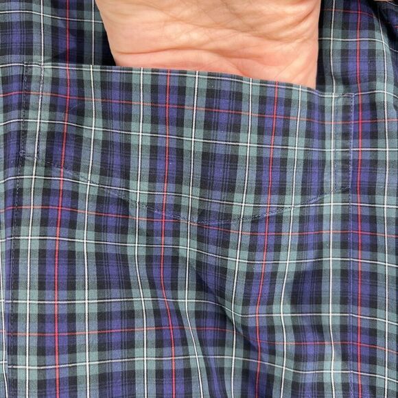 Ralph Lauren Yarmouth Shirt Mens Size 16-33 Long Sleeve Button Front Blue Plaid - Picture 4 of 12